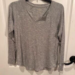 American Eagle Gray Knit Long Sleeve Top
